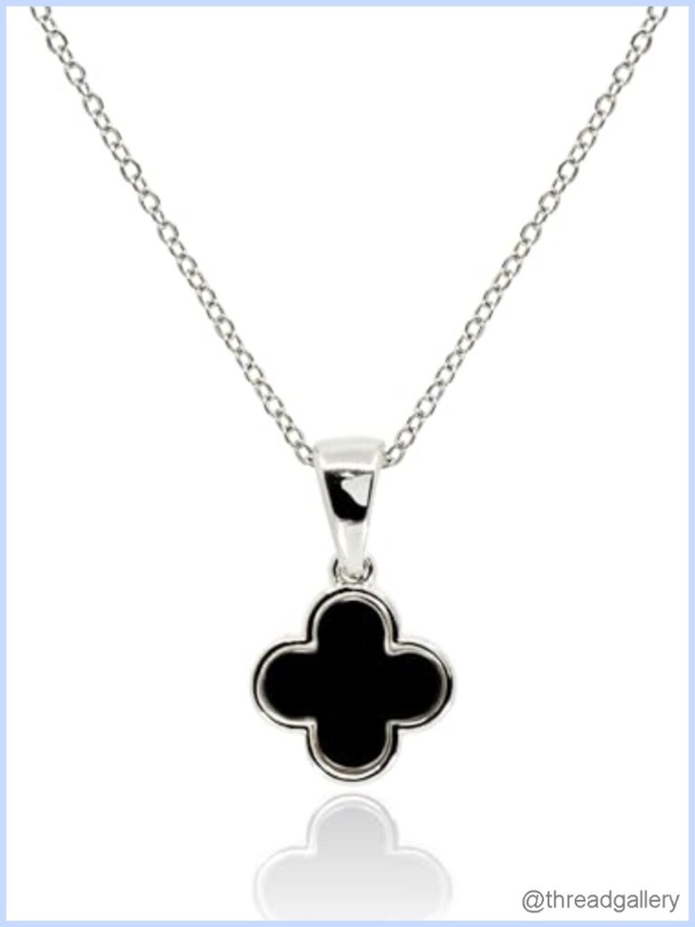 Dainty Mother of Pearl Clover Pendant Necklace 14K Gold Plated